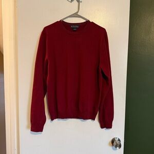 Brooks brothers deep red merino wool blend crew neck pullover sweater